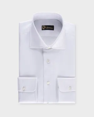 White Micropattern Tailored Cotton Shirt