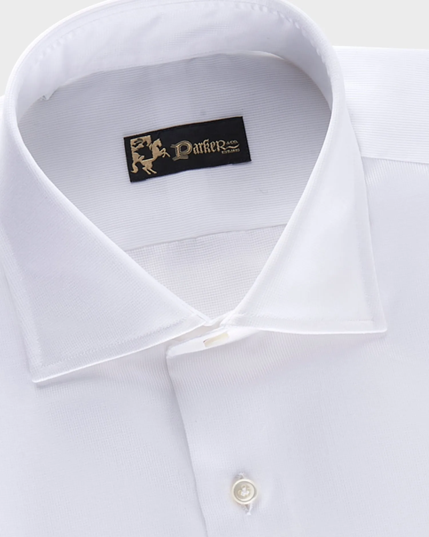 White Microtexture Tailored Cotton Shirt