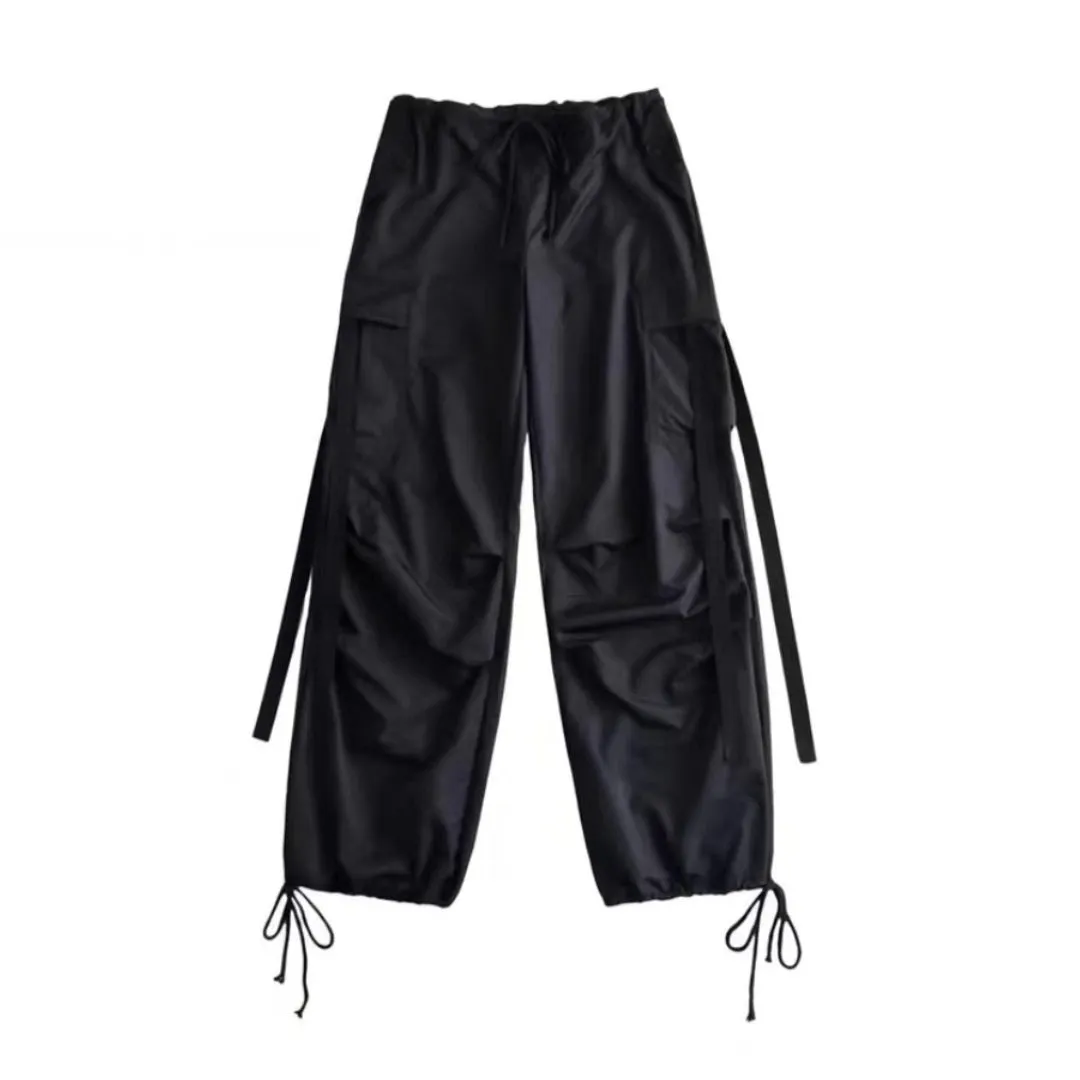 Wide-leg casual trousers-D402 | Inspanda