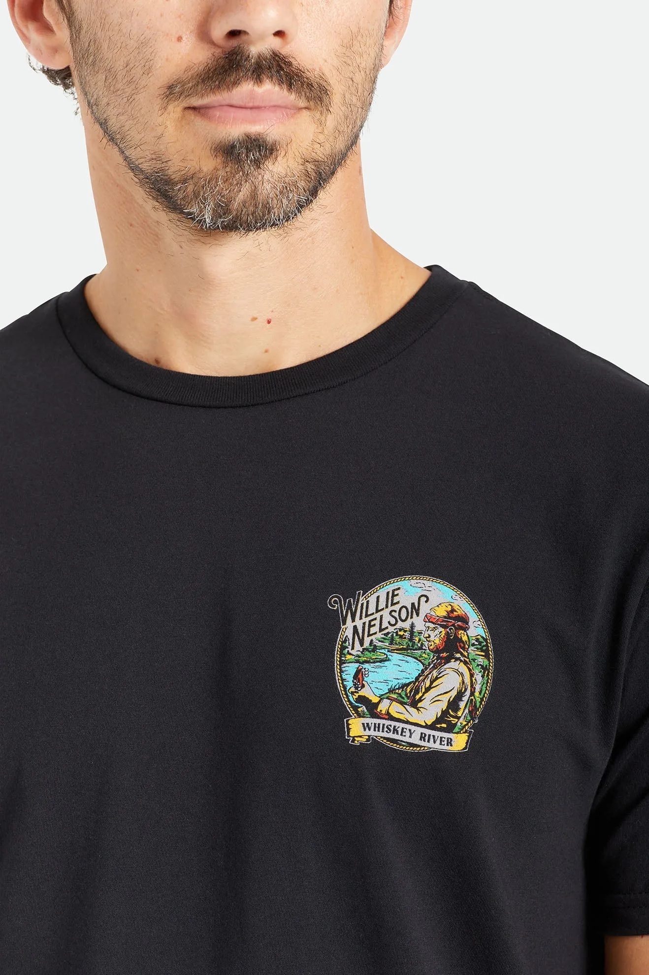 Willie Nelson Whiskey River S/S Tailored Tee - Black