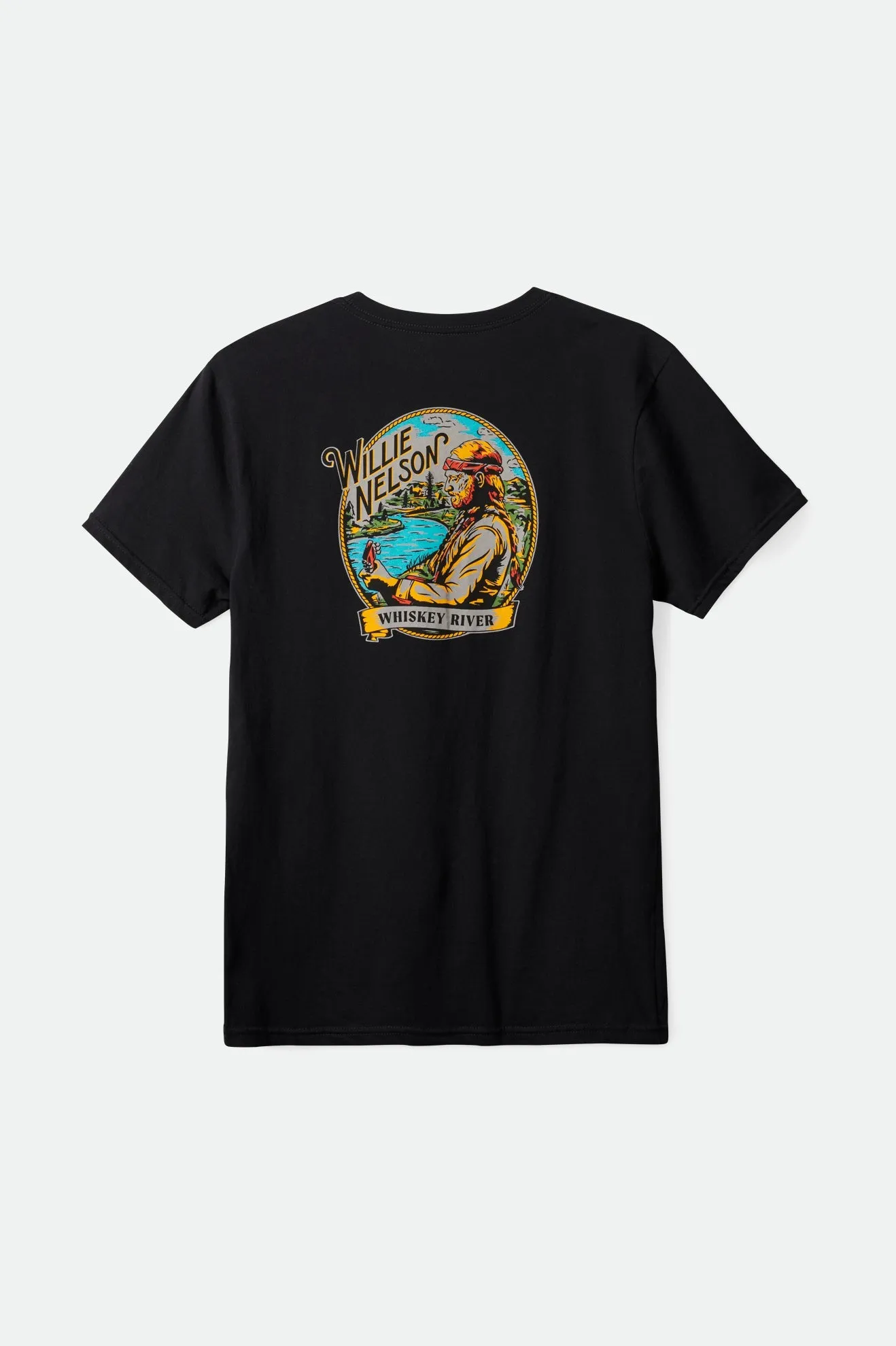 Willie Nelson Whiskey River S/S Tailored Tee - Black