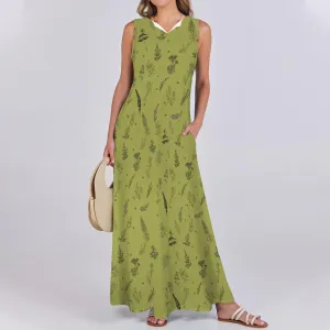 Witchy Herbs Casual Dress, Herb Garden Sleeveless Maxi Dress