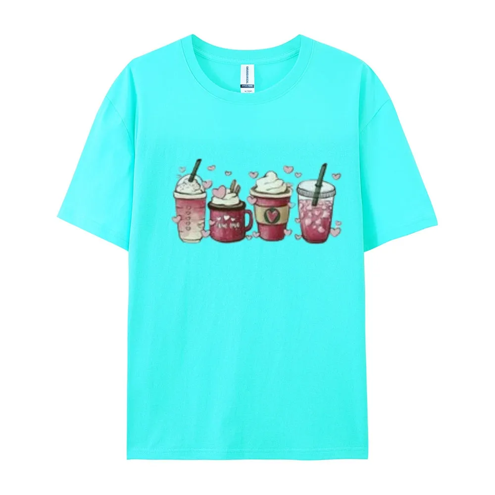 Women Coffee Is My Valentine's Day Print Graphic T-shirt