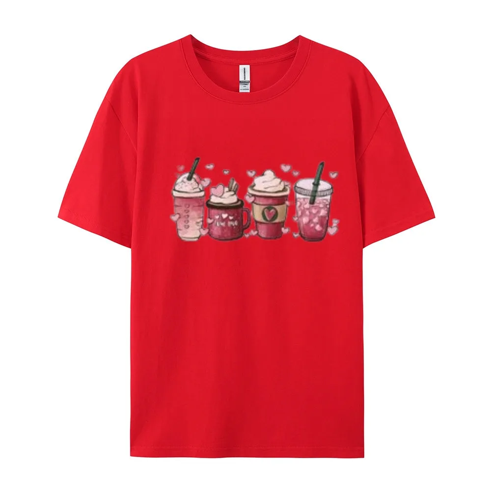 Women Coffee Is My Valentine's Day Print Graphic T-shirt
