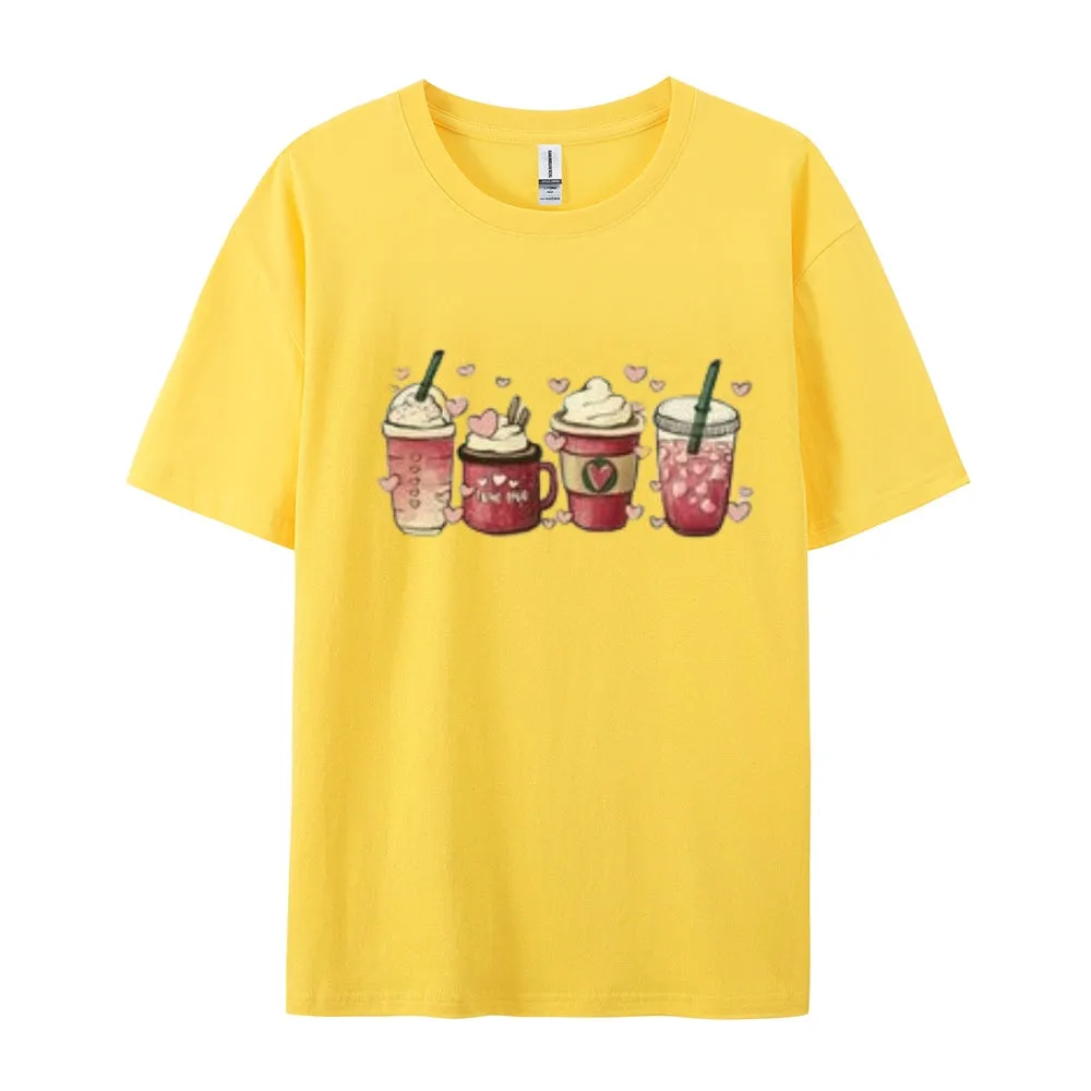 Women Coffee Is My Valentine's Day Print Graphic T-shirt