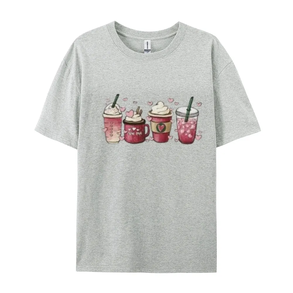 Women Coffee Is My Valentine's Day Print Graphic T-shirt