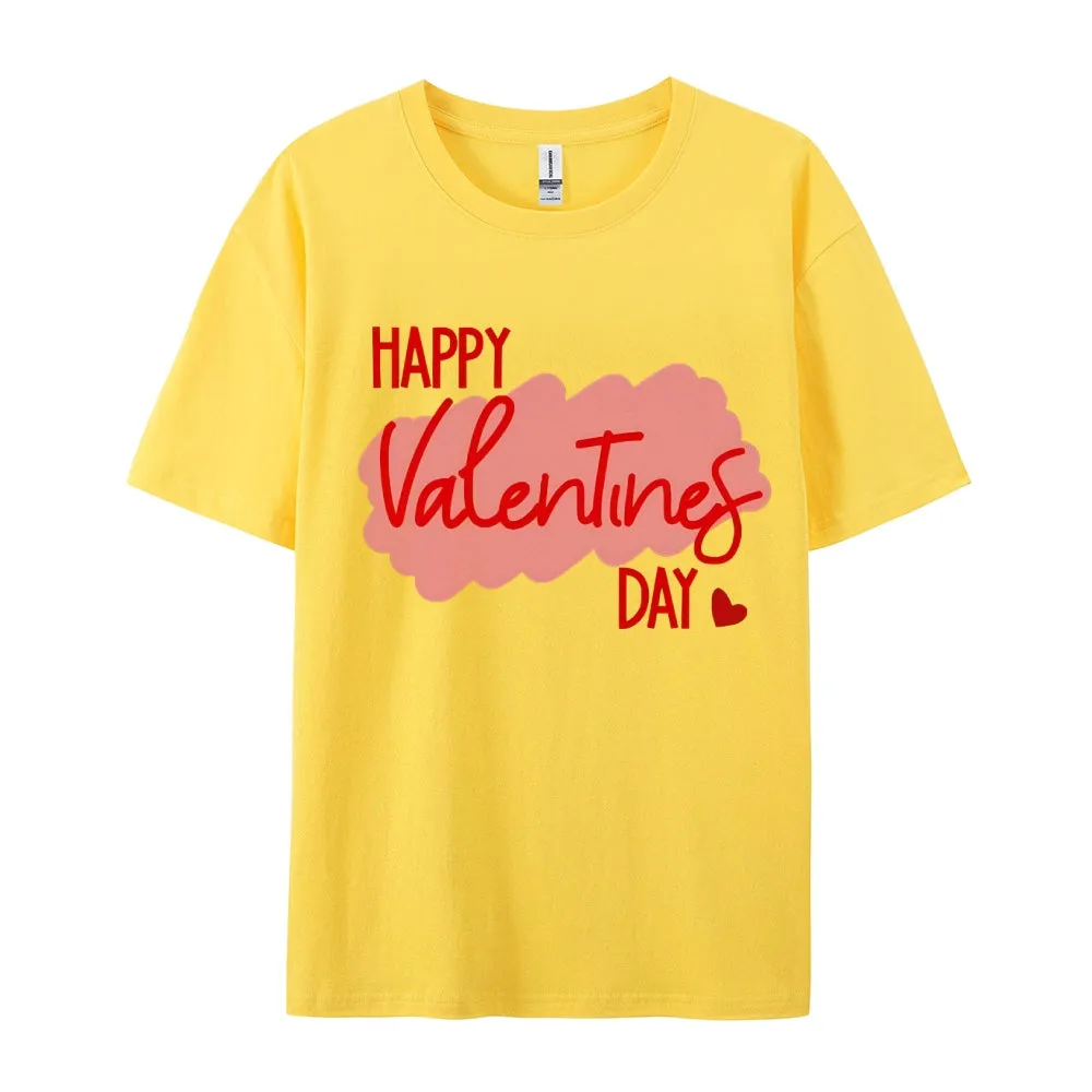 Women Happy Valentine's Day Print Graphic T-shirt