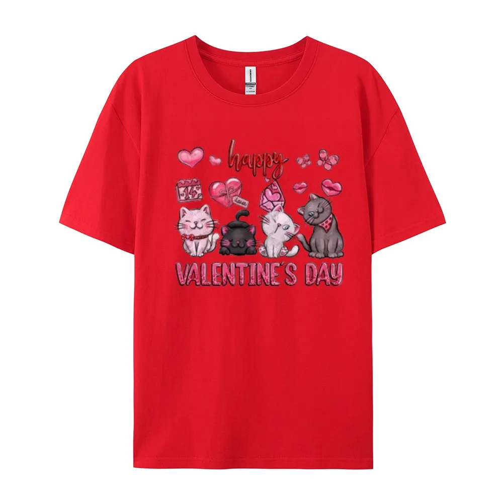 Women Happy Valentine's Day Print Graphic T-shirt