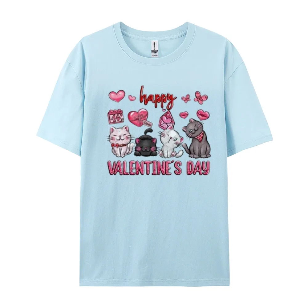 Women Happy Valentine's Day Print Graphic T-shirt