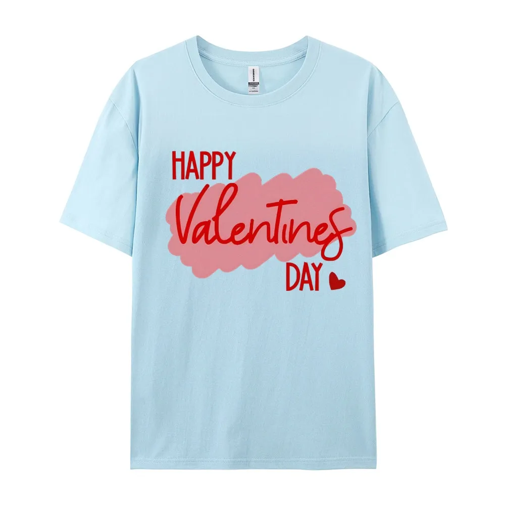 Women Happy Valentine's Day Print Graphic T-shirt