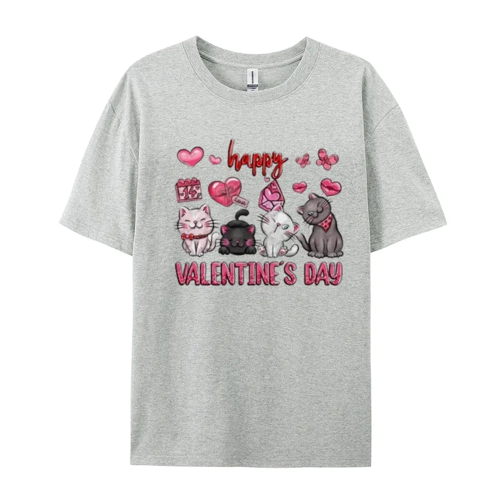 Women Happy Valentine's Day Print Graphic T-shirt