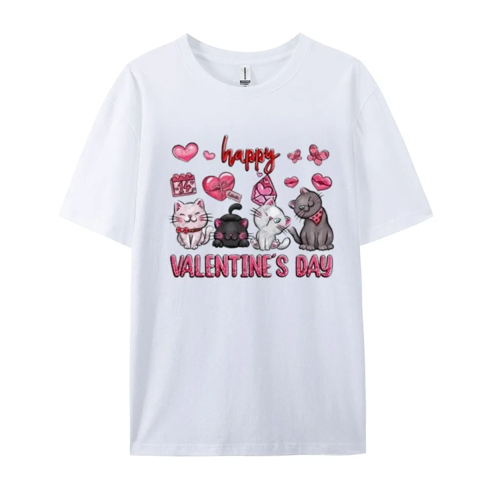 Women Happy Valentine's Day Print Graphic T-shirt