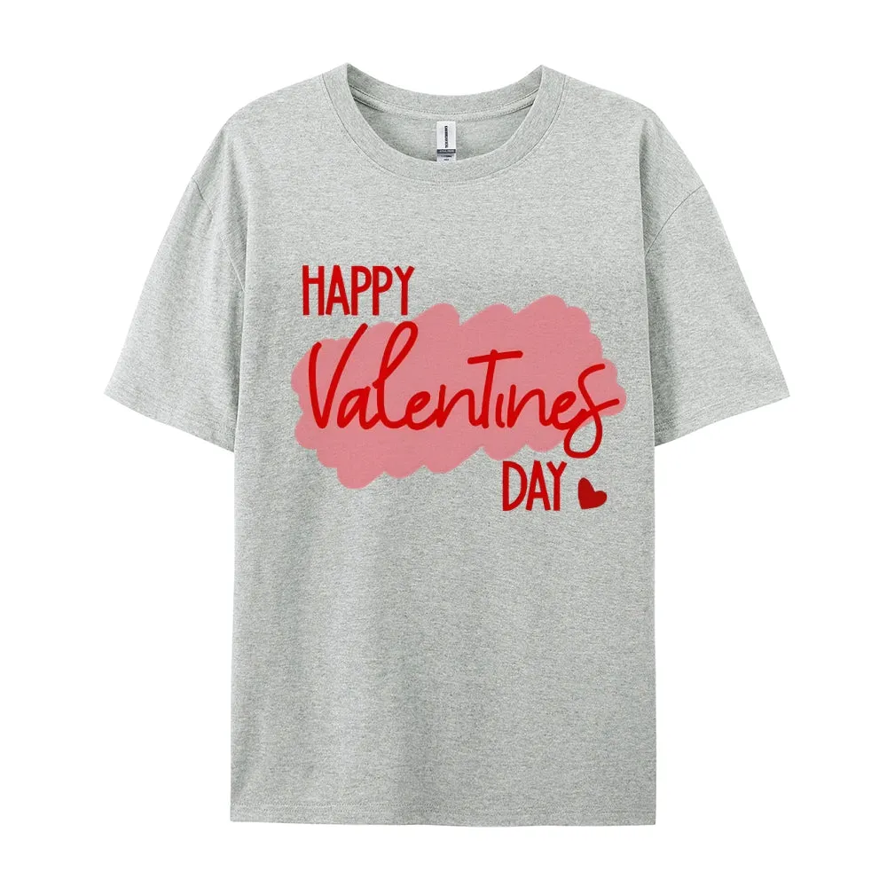 Women Happy Valentine's Day Print Graphic T-shirt