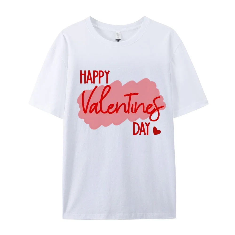 Women Happy Valentine's Day Print Graphic T-shirt
