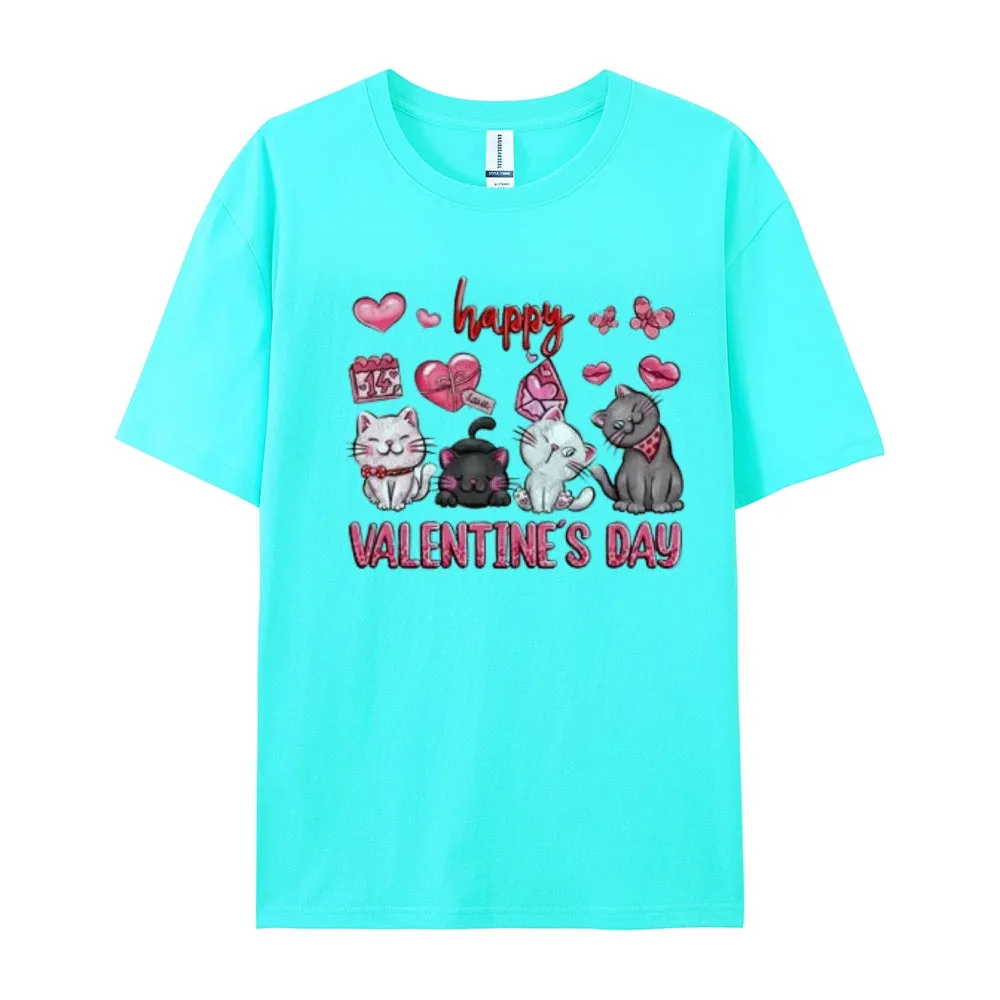 Women Happy Valentine's Day Print Graphic T-shirt