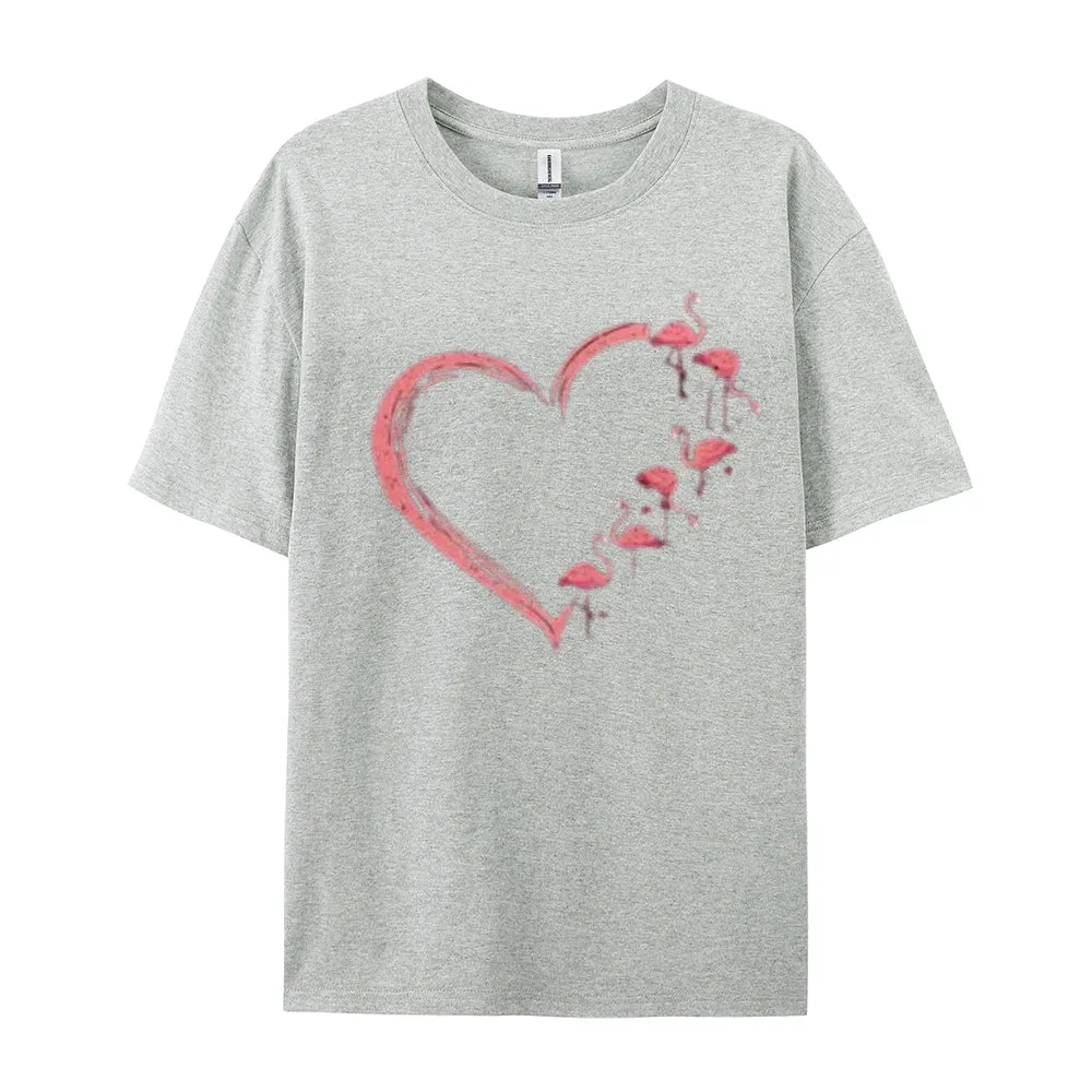 Women Love Flamingo For Valentine's Day Print Graphic T-shirt