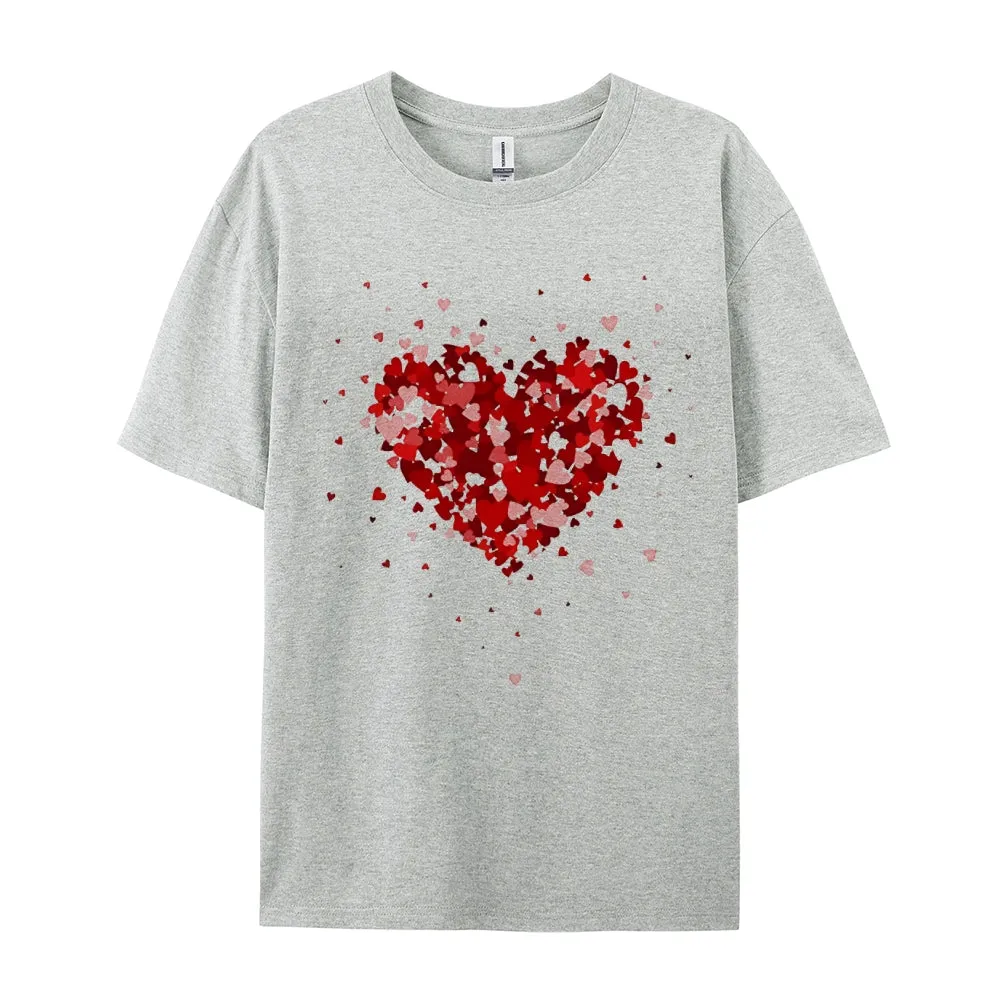 Women Valentine's Day Love Red Heart Print Graphic T-shirt