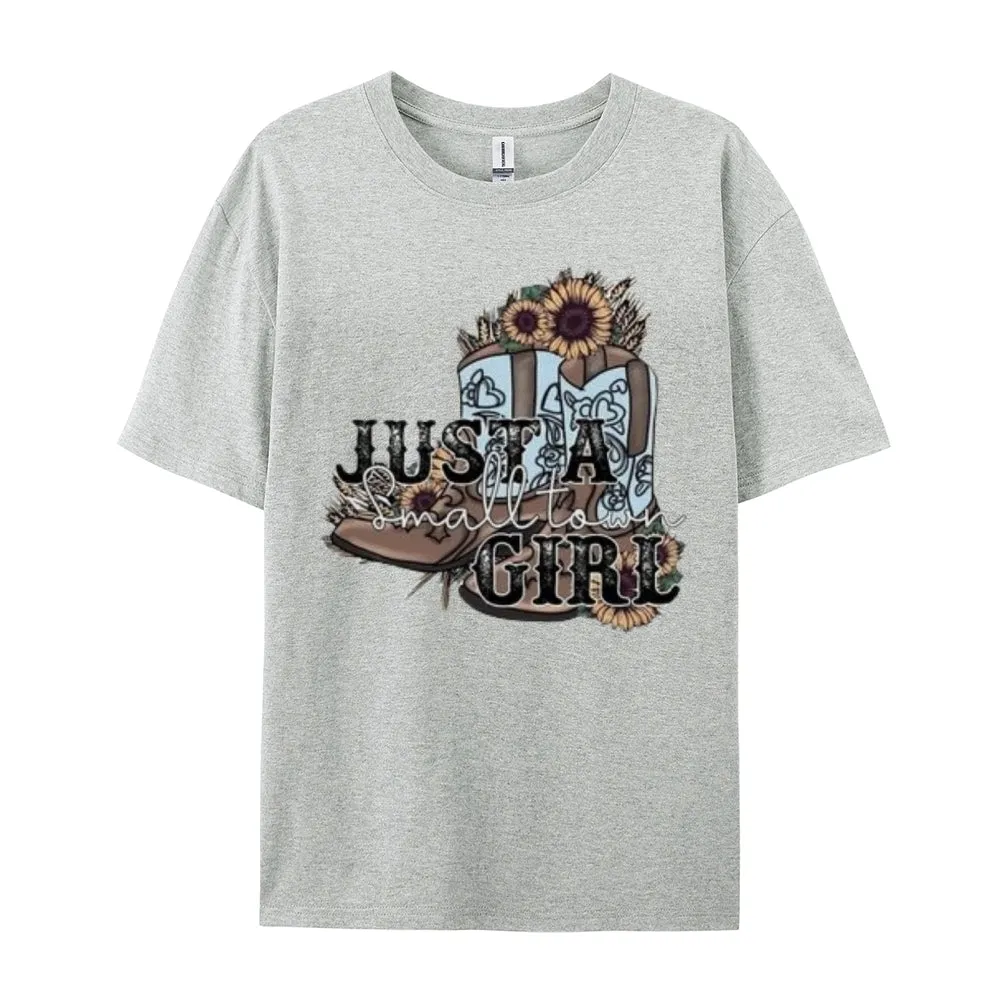 Women Western Cowboy Style Print Graphic T-shirt