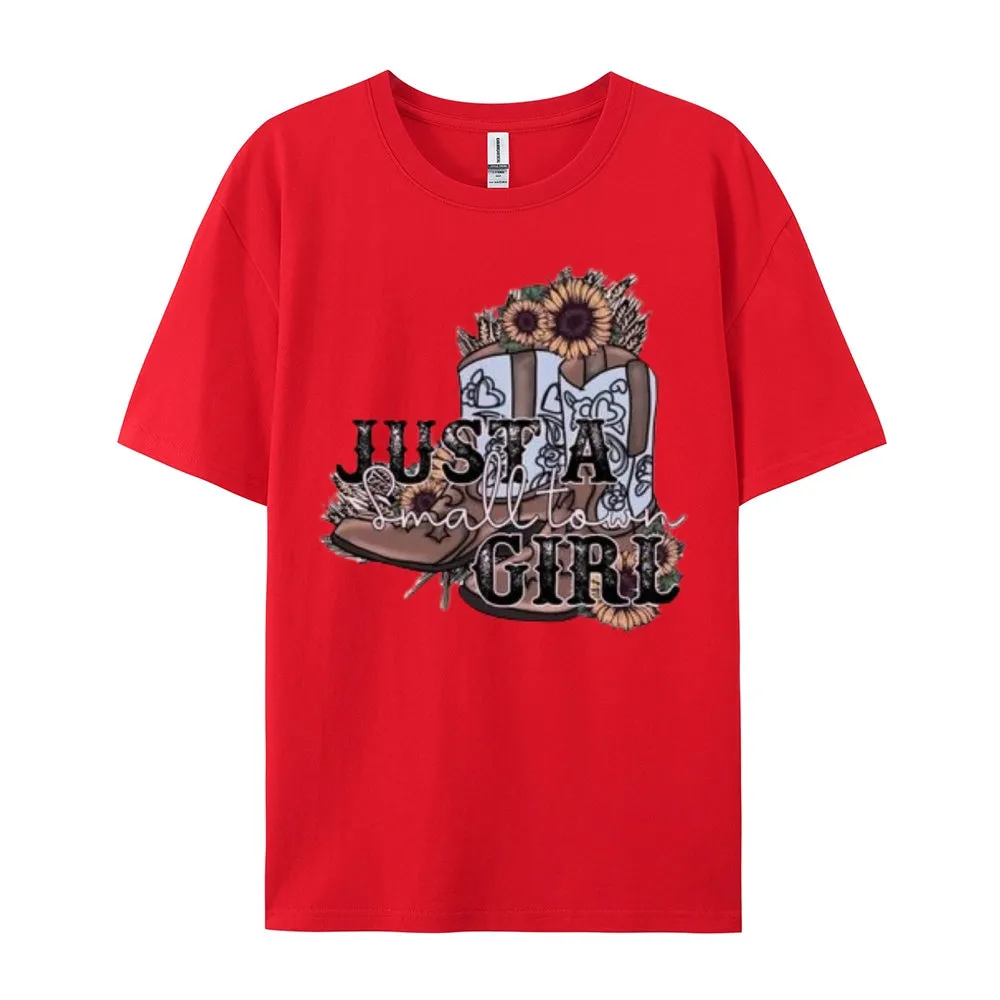 Women Western Cowboy Style Print Graphic T-shirt