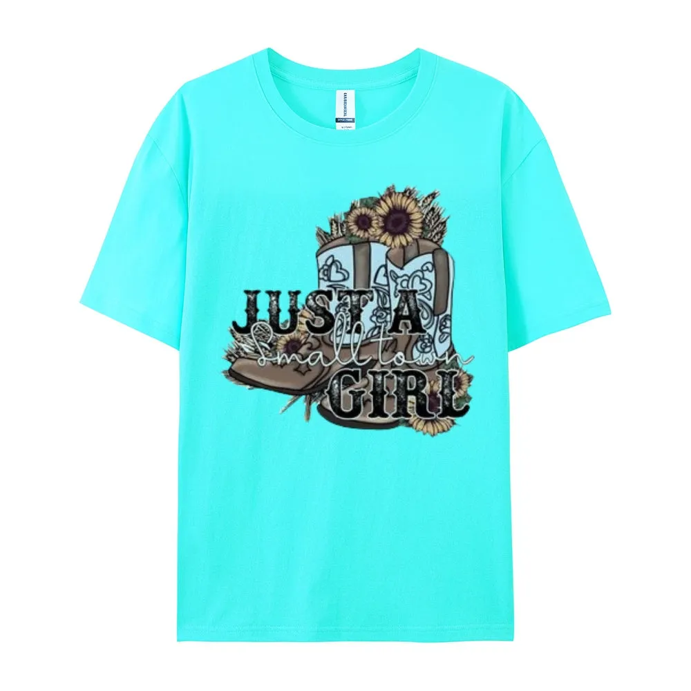 Women Western Cowboy Style Print Graphic T-shirt