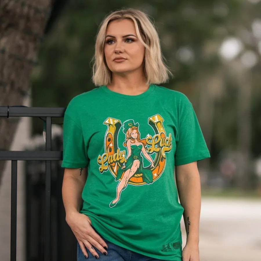 Women's Lady Luck Boyfriend Fit T-Shirt - Kelly Green
