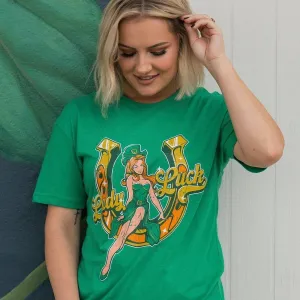 Women's Lady Luck Boyfriend Fit T-Shirt - Kelly Green