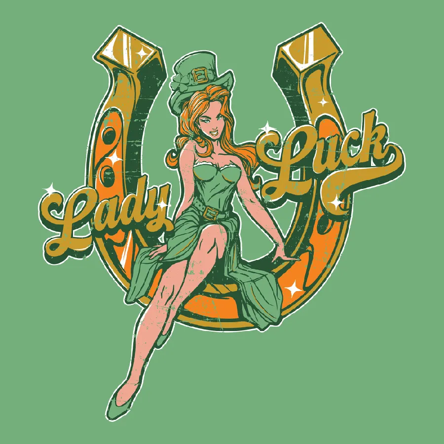 Women's Lady Luck Boyfriend Fit T-Shirt - Kelly Green