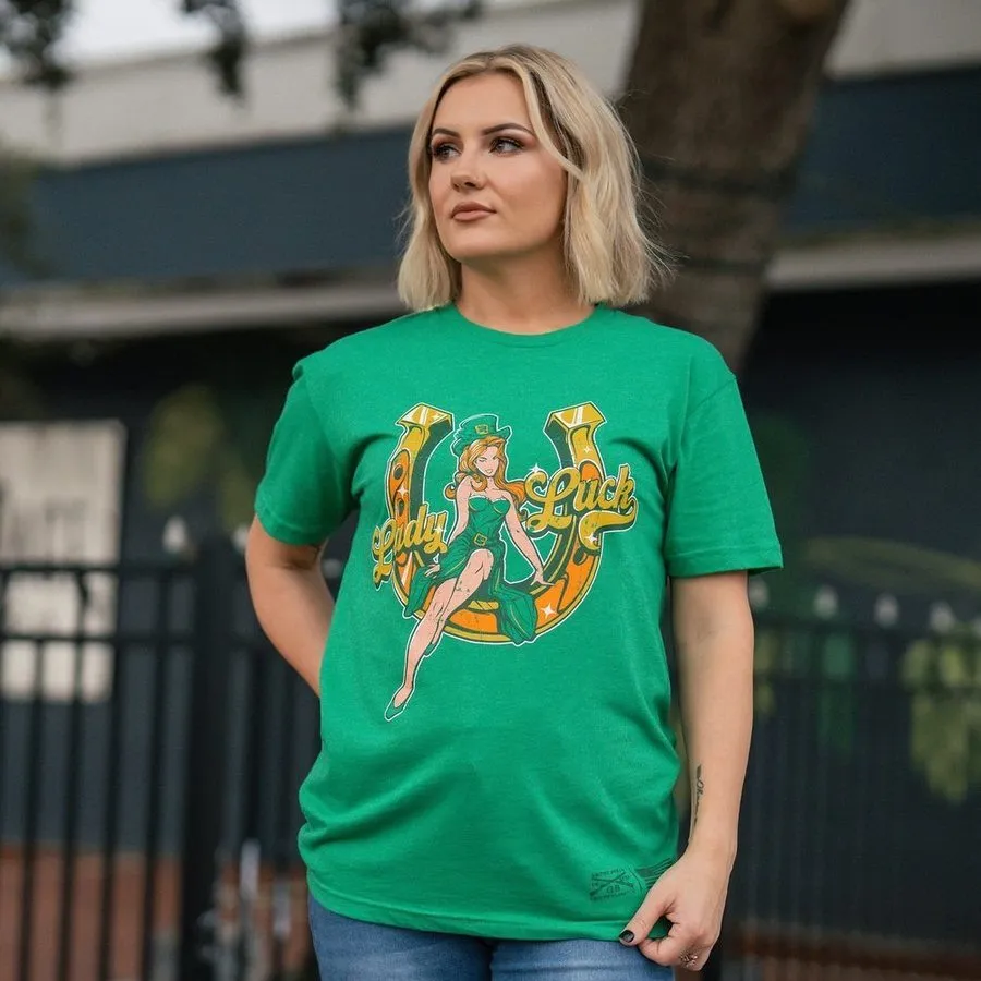 Women's Lady Luck Boyfriend Fit T-Shirt - Kelly Green