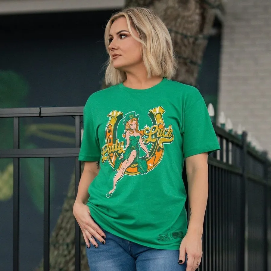 Women's Lady Luck Boyfriend Fit T-Shirt - Kelly Green