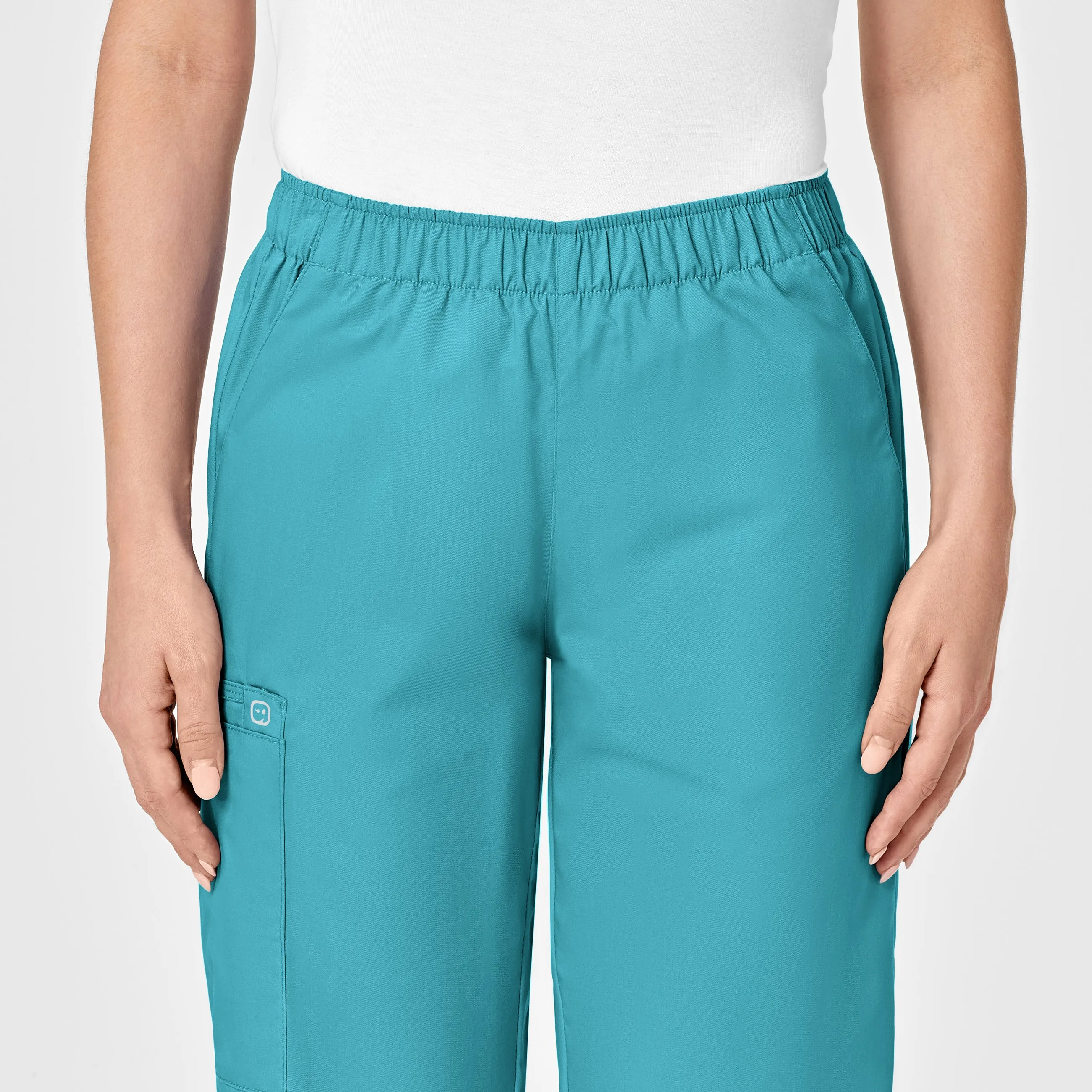 WonderWORK 501 Pull-On Cargo Scrub Pants Teal Blue