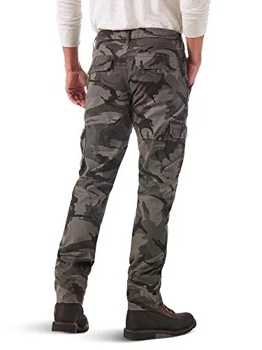 Wrangler Authentics Men's Regular Tapered Cargo, Grey Camo, 34W x 30L