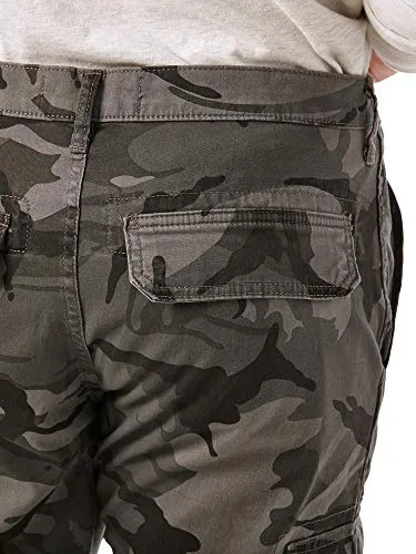 Wrangler Authentics Men's Regular Tapered Cargo, Grey Camo, 34W x 30L
