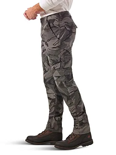 Wrangler Authentics Men's Regular Tapered Cargo, Grey Camo, 34W x 30L
