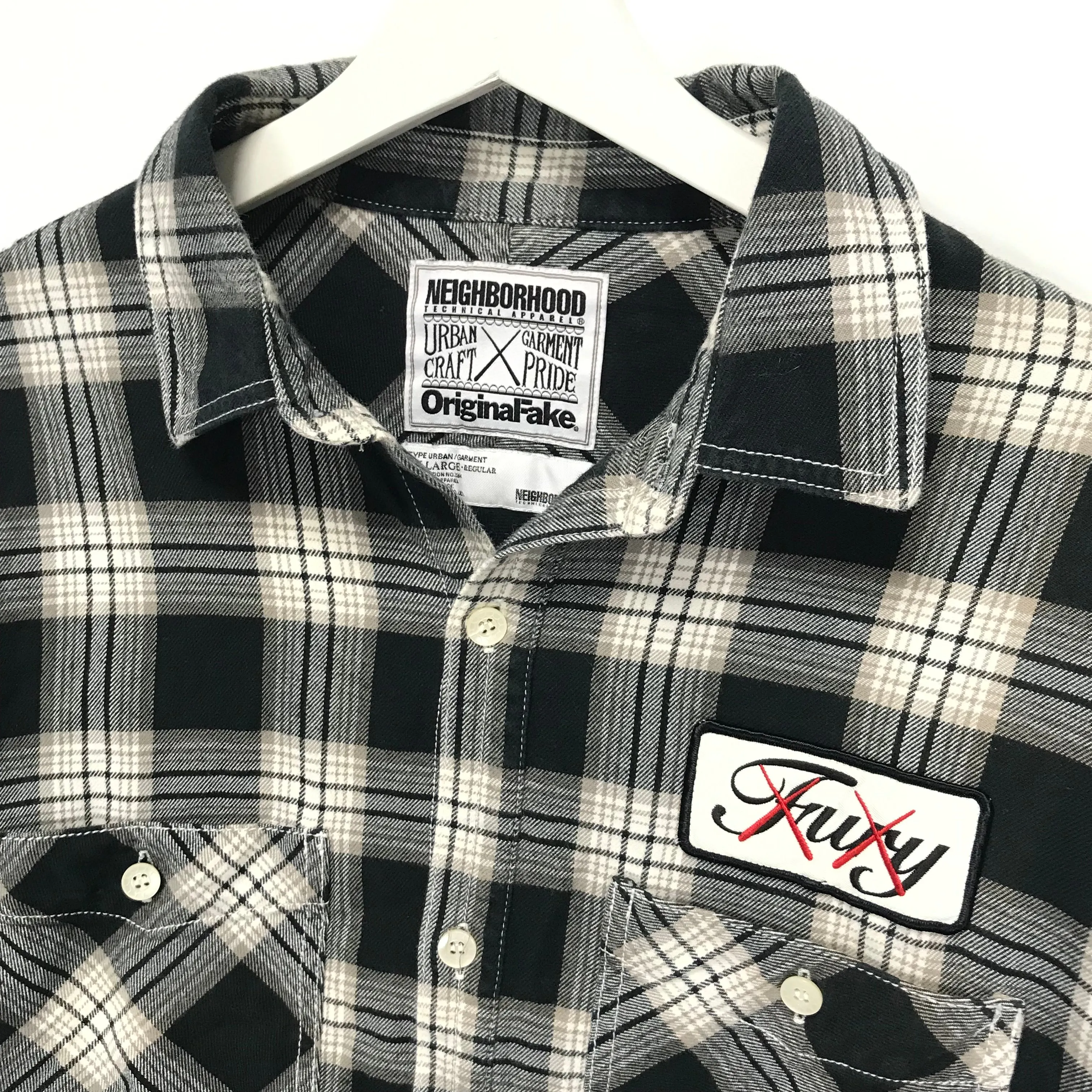 [XL] Neighborhood x Original Fake ( Kaws ) SS09 Logger Flannel L/S Shirt