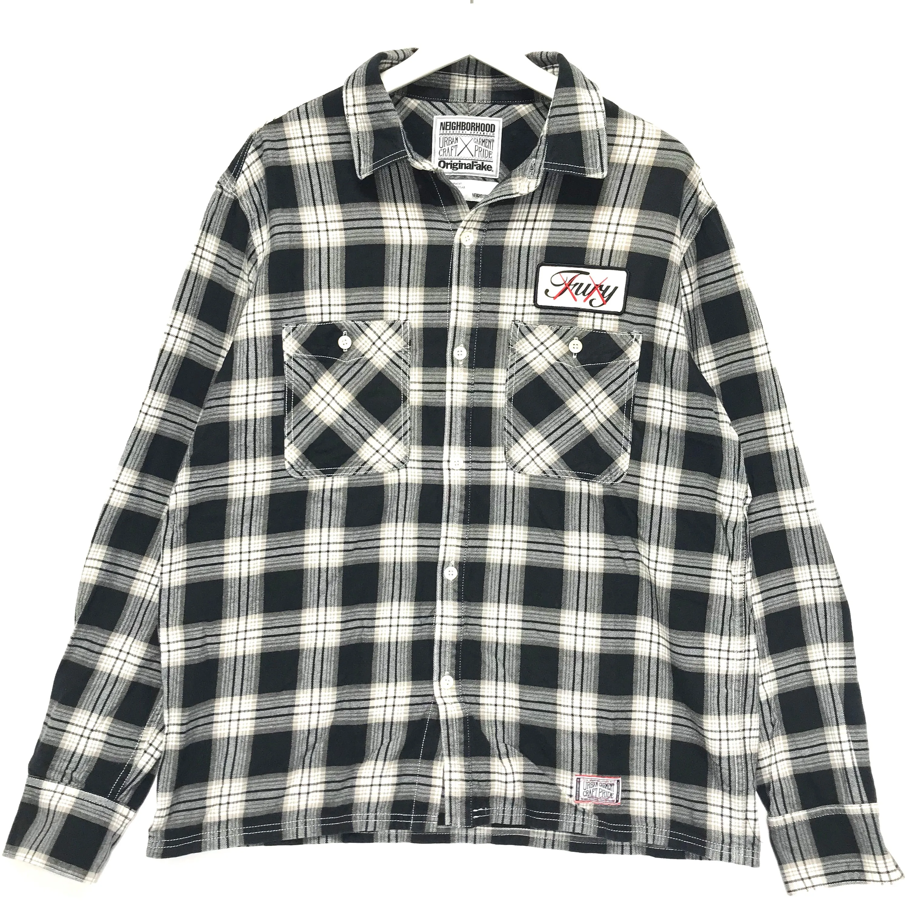 [XL] Neighborhood x Original Fake ( Kaws ) SS09 Logger Flannel L/S Shirt