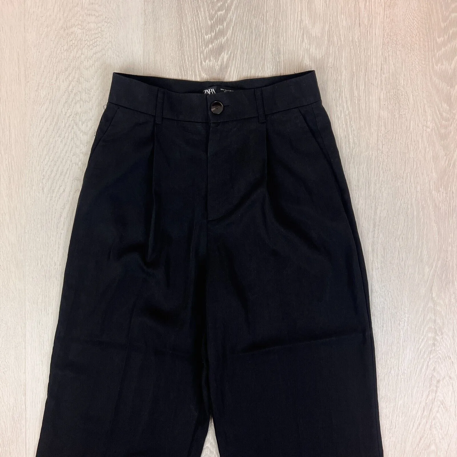 Zara Womens Black Wide-Leg Dress Pants Size Small