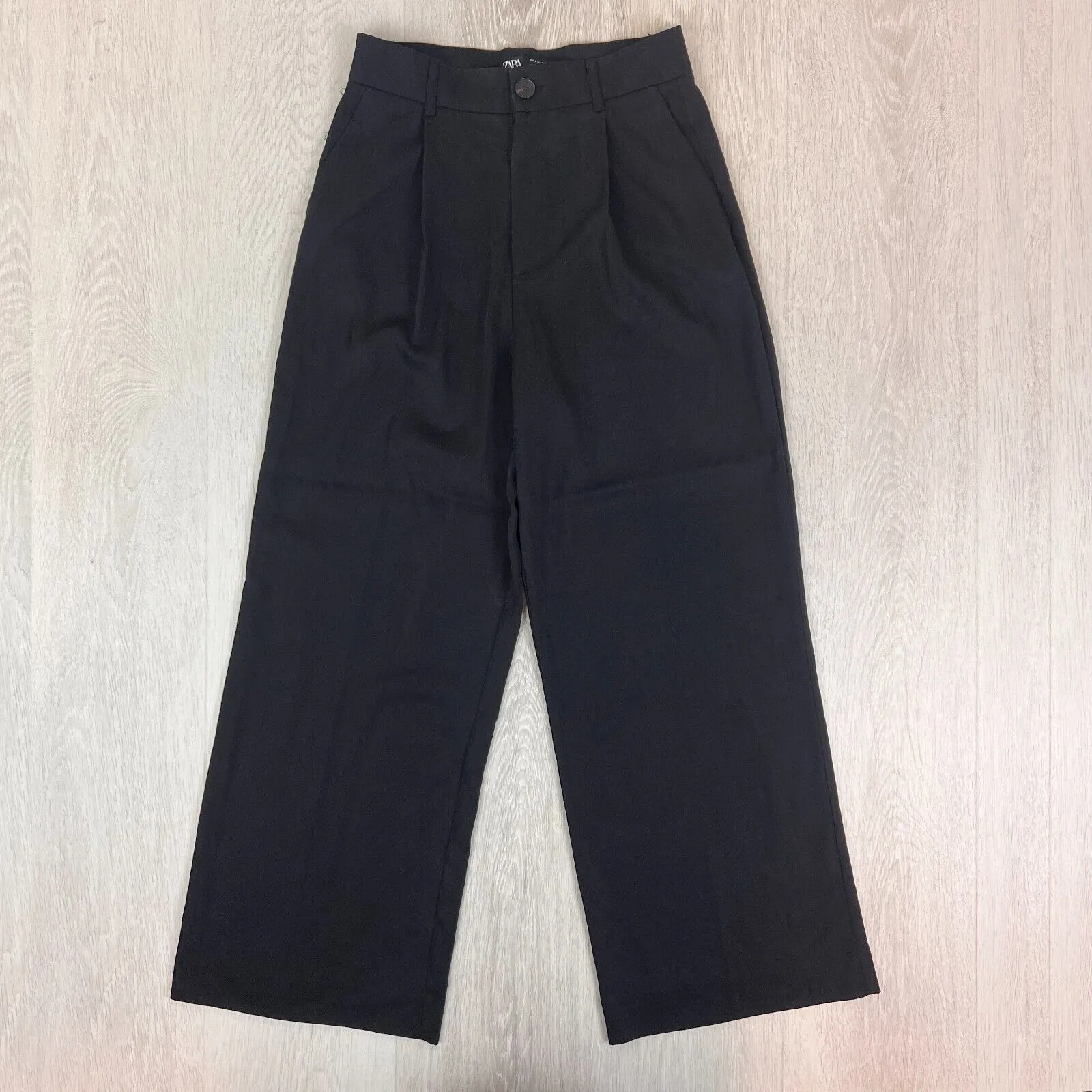 Zara Womens Black Wide-Leg Dress Pants Size Small