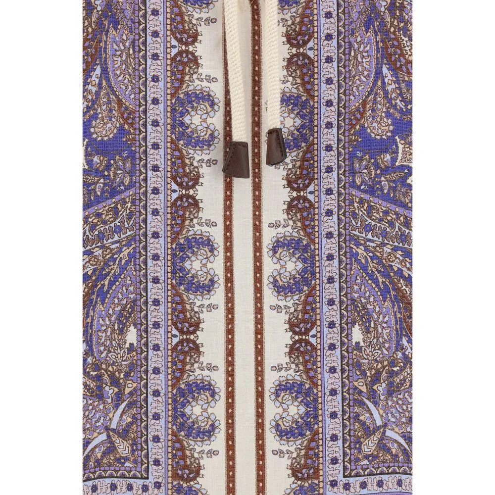ZIMMERMANN Ottie Women Multicolor Kaftan Dress Linen Paisley Pattern Casual Gown