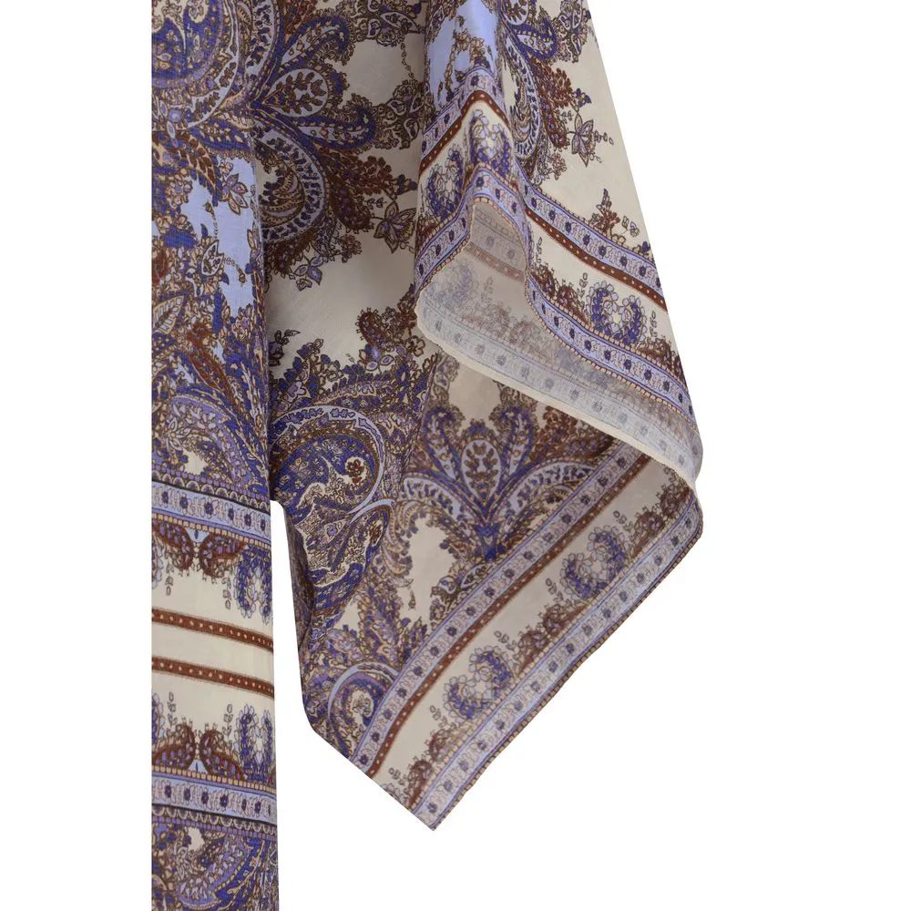 ZIMMERMANN Ottie Women Multicolor Kaftan Dress Linen Paisley Pattern Casual Gown